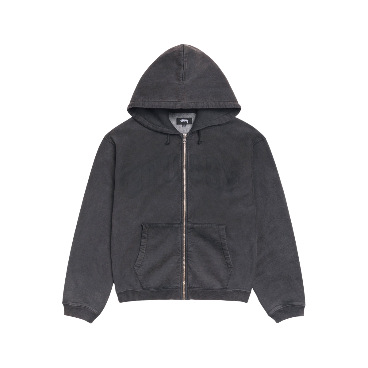 Stussy Faded Graphic Zip Hoodie Washed Black