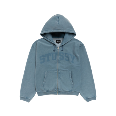 Stussy Faded Graphic Zip Hoodie Washed Navy