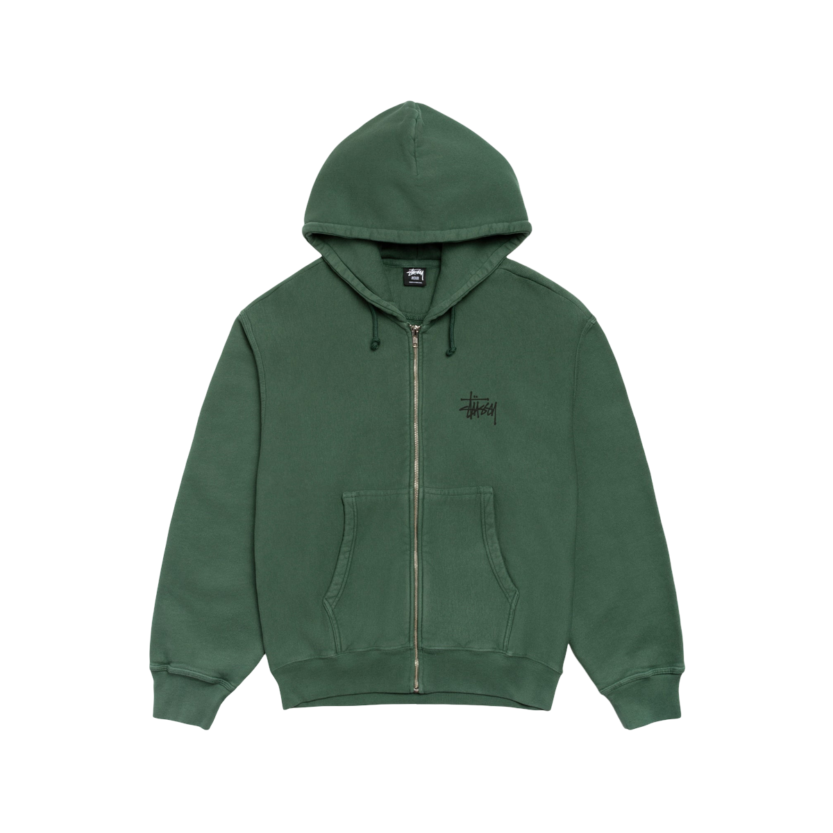 Stussy Basic Stussy Zip Hoodie Pine Pigment Dyed