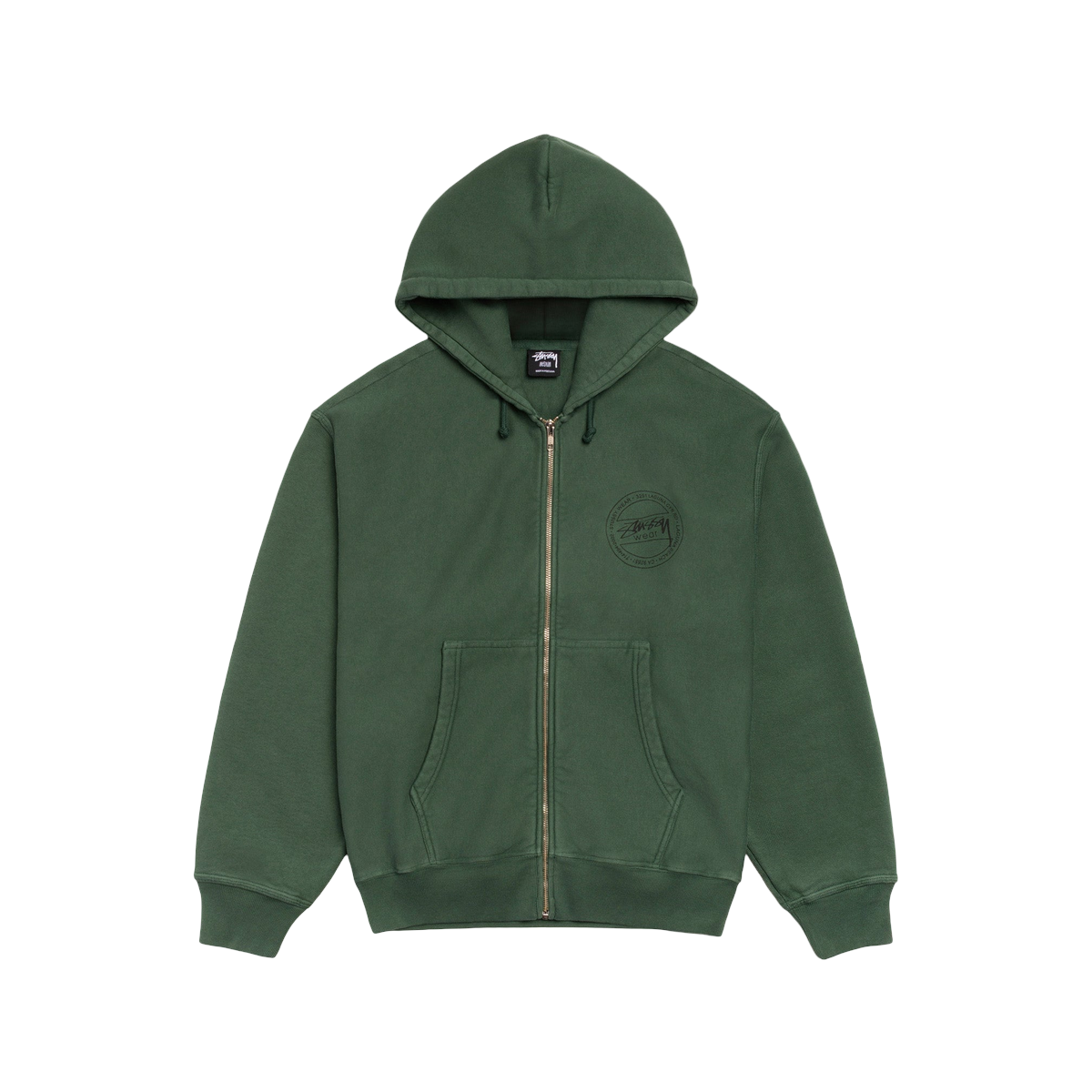 Stussy Wear Zip Hoodie Pigment Dyed Pine