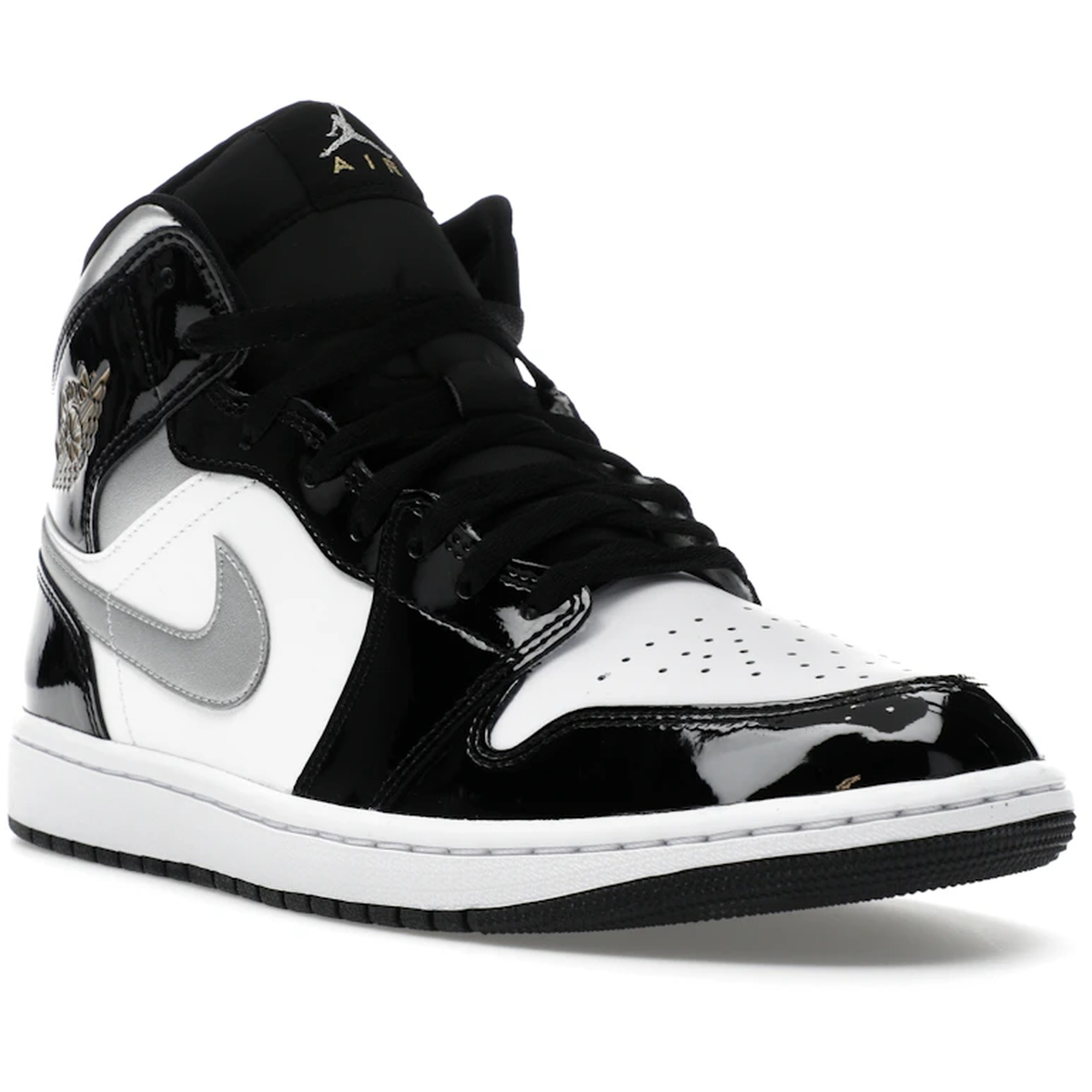 Thumbnail af Air Jordan 1 Mid Patent Black Silver Metallic Gold 2