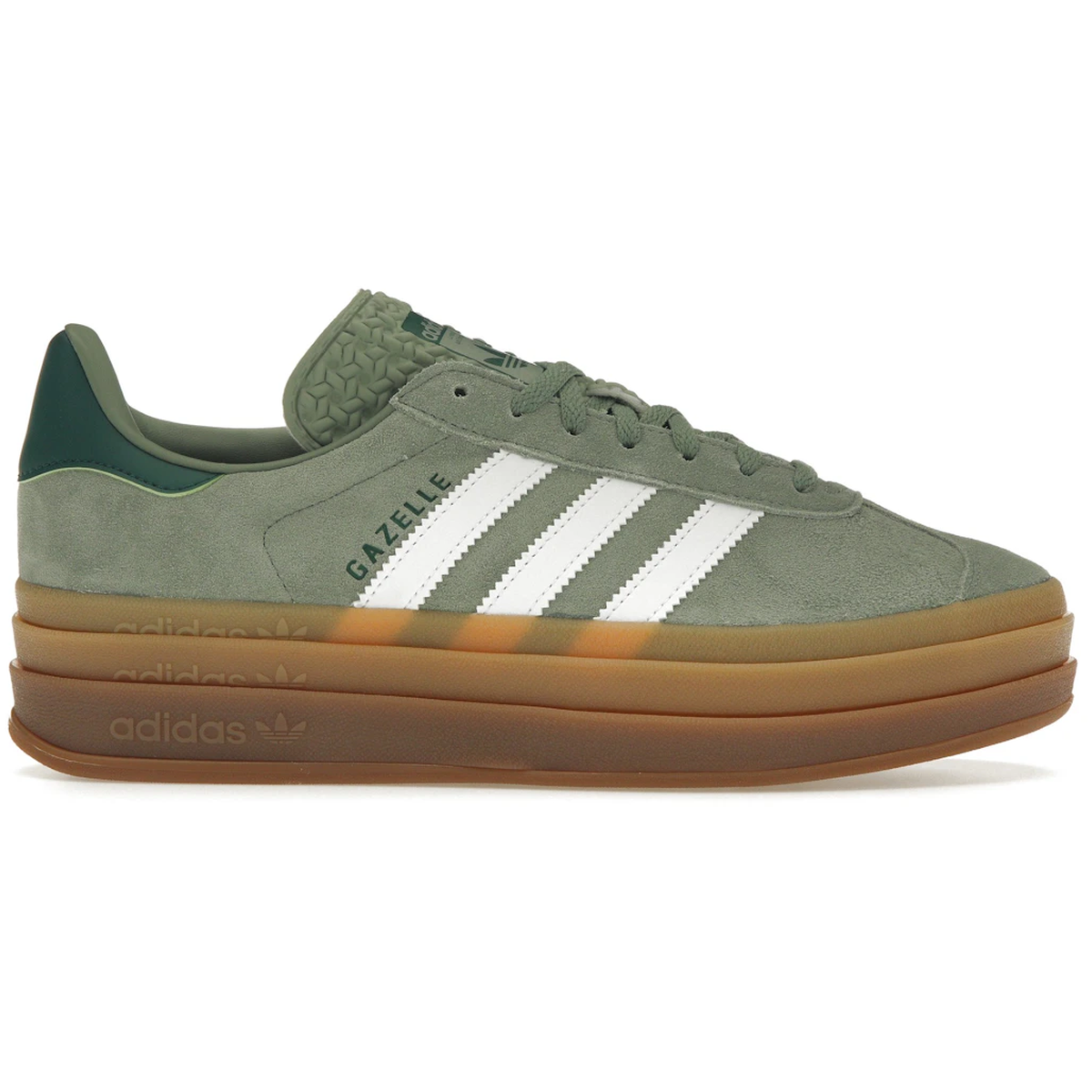 Adidas Gazelle Bold Silver Green Gum